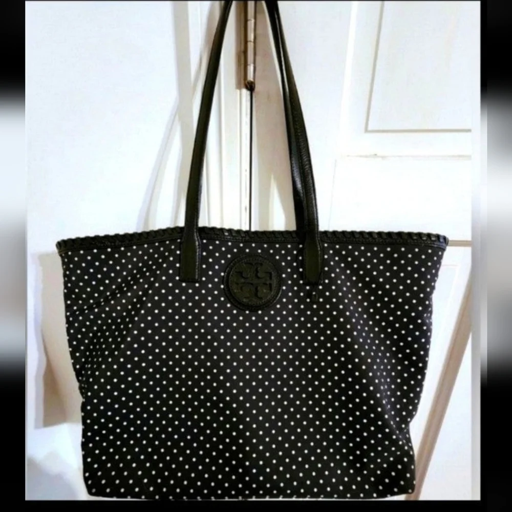 Tory Burch Large Nylon and Leather Trim Tote Bag